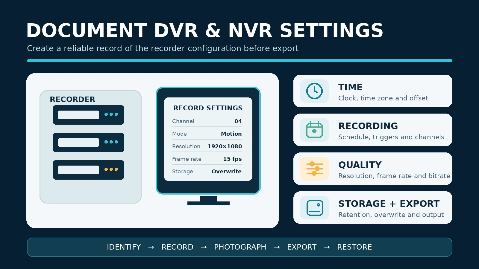 How to Document DVR and NVR Settings Before Export